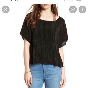 Madewell Texture & Thread Micropleat Top in Black